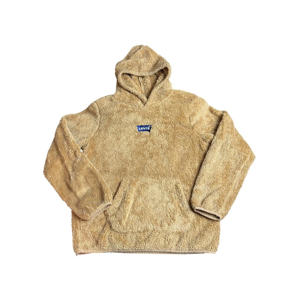 Levi’s Fuzzy Sherpa Pullover Kids Hoodie Size L Brown